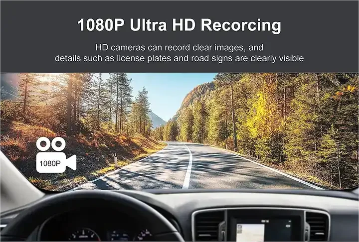 3.39 Inch IPS Screen Four Lens Vehicle DVR Dashboard Video Recorder Camera Black Car Dash Cam Monitor Universal Support 4 Lens
