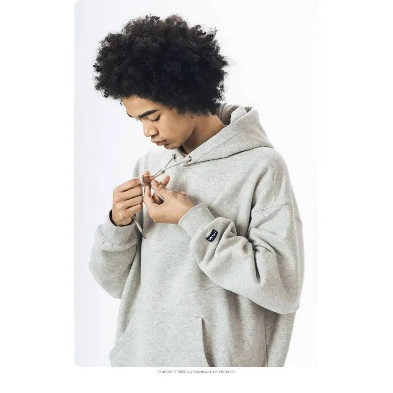 American Street Style Pattern Printed Hooded Sweater Men's and Women's Autumn and Winter Casual Fashion Couple's Coat