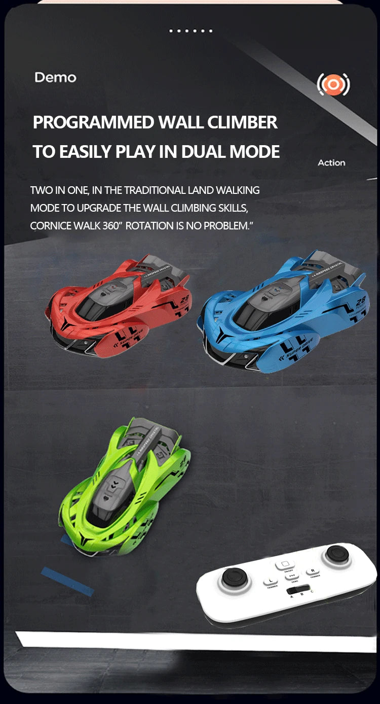 RC Car Stunt Infrared Laser Tracking Wall Ceiling Climbing Vehicle Toys For Children Remote Control Cars Follow Light Gifts boys