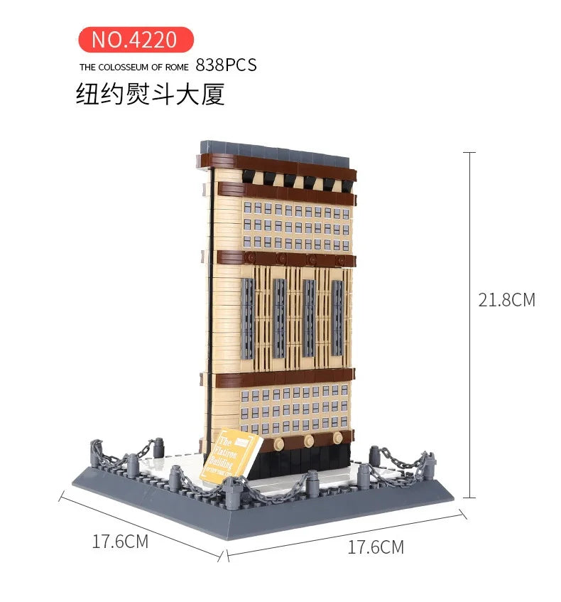 Wange Blocks World Architecture Building Bricks Trevi Fountain Model Pyramid Educational Toys for Children Gifts 4210-4224