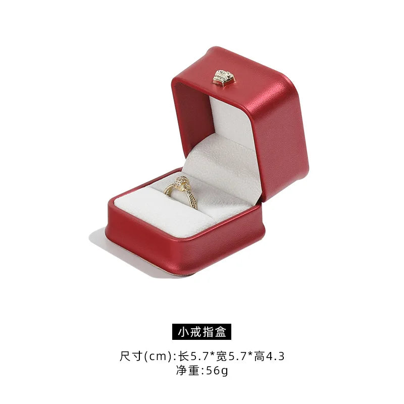 1 organizador de joyas de cuero, caja para anillos de boda, colgante, pulsera, collar, estuche de almacenamiento, embalaje de regalo, caja de exhibición al por mayor
