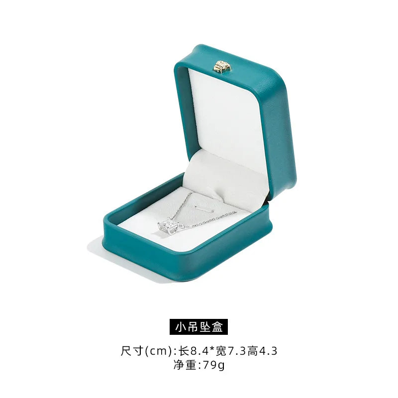 1 organizador de joyas de cuero, caja para anillos de boda, colgante, pulsera, collar, estuche de almacenamiento, embalaje de regalo, caja de exhibición al por mayor