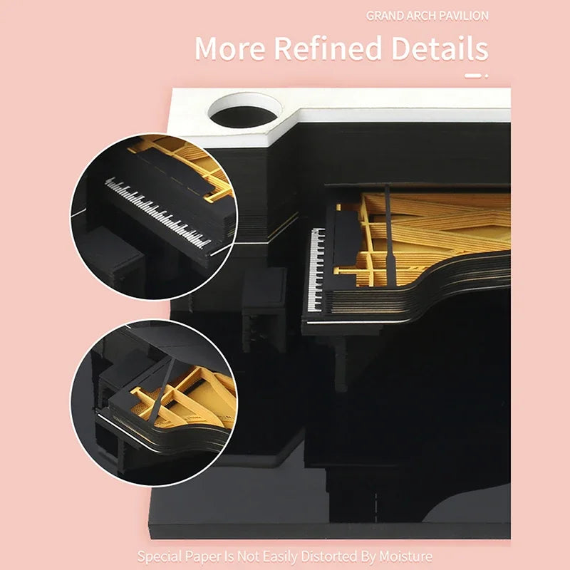 3D Piano Table Calendar Memo Pad Creative Exquisite Handicrafts Souvenirs DIY Desk Decoration New Year Gift for Office School