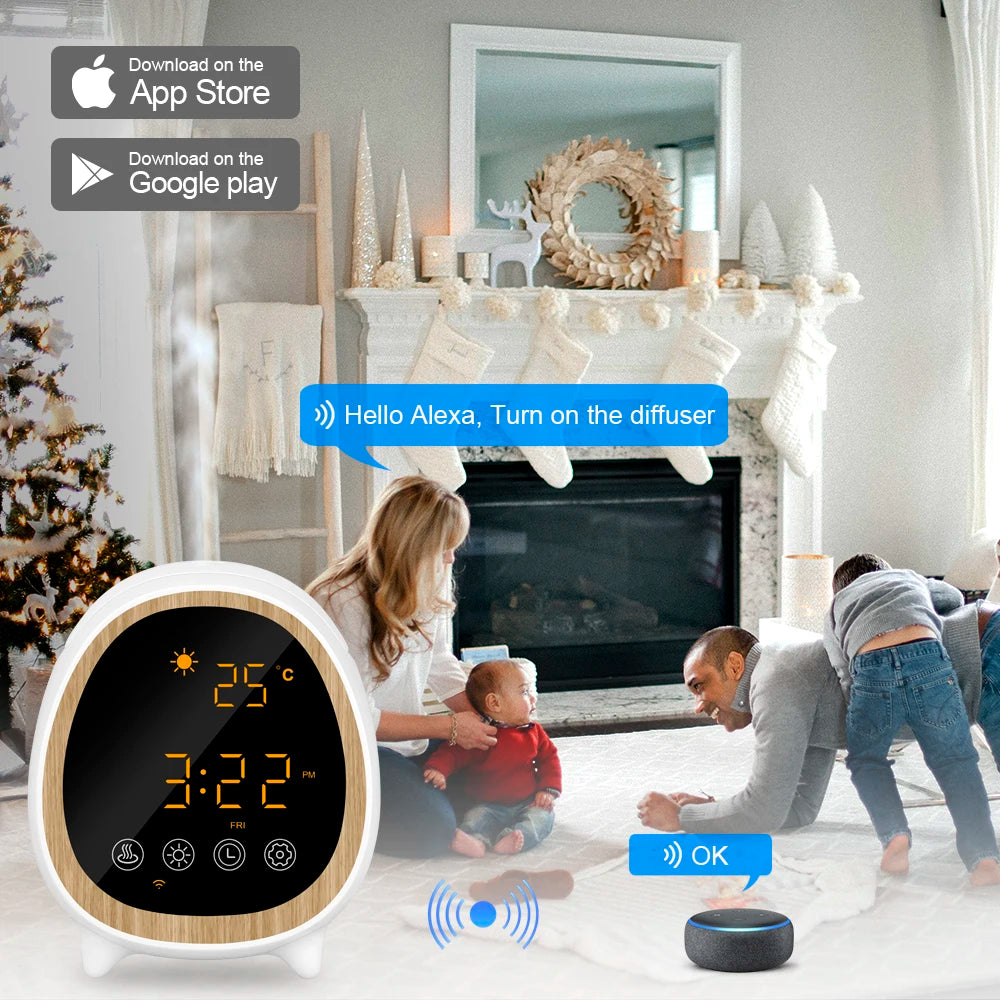 Tuya Smart WiFi Air Humidifier Essential Oil Diffuser With Alarm Time Clock Remote Control Aromatherapy Humidifiers Diffusers