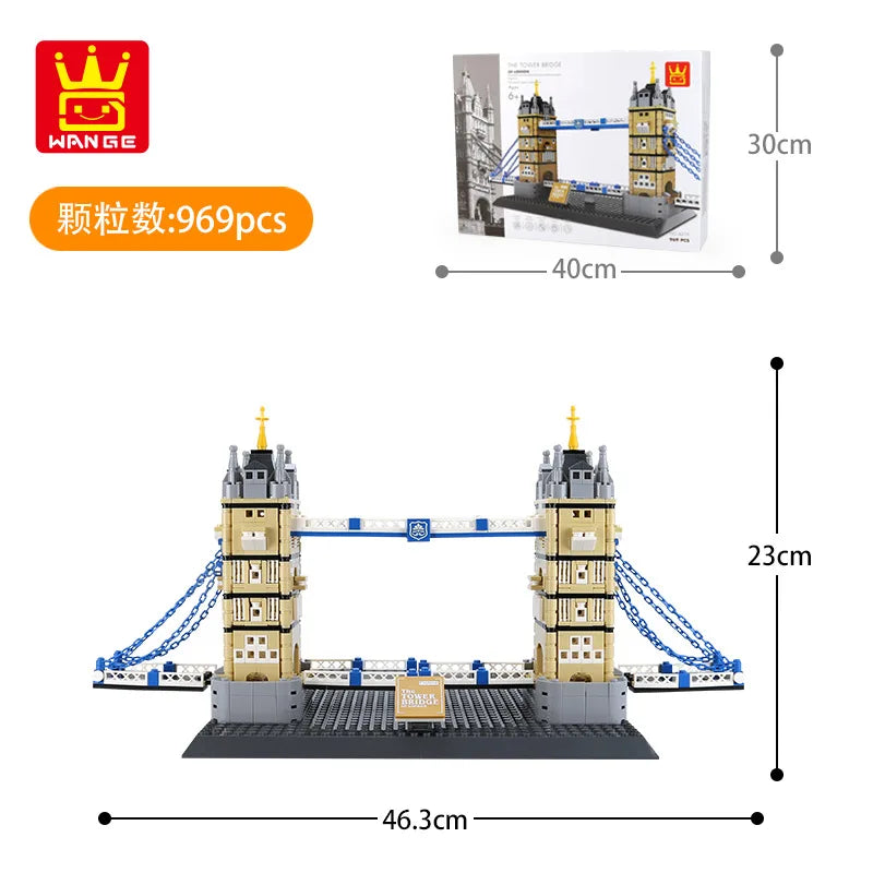 Wange Blocks World Architecture Building Bricks Trevi Fountain Model Pyramid Educational Toys for Children Gifts 4210-4224