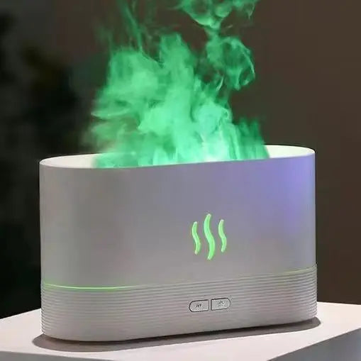Humidificador de perfume, humidificador de aire ultrasónico con simulación de iluminación LED, fragancia de llama colorida, lámpara de llama de aceite esencial