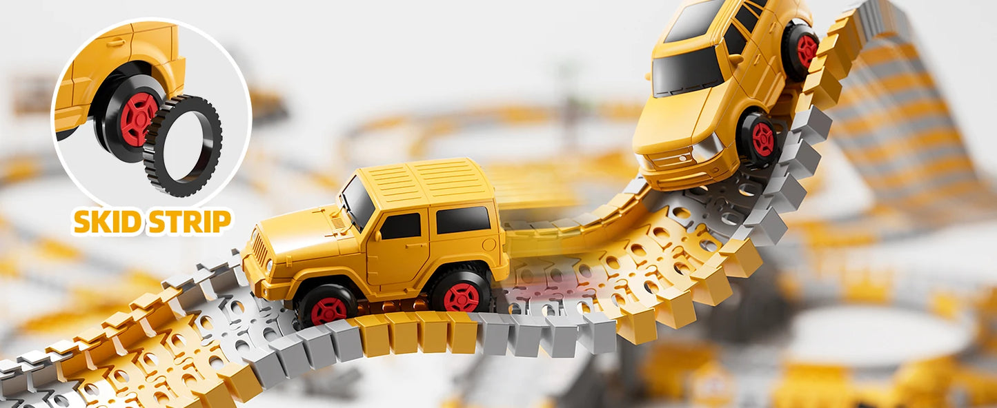Toddler Boy Toys 239 PCS Race Tracks Toys Gift, 6 PCS Construction Car Toys Gifts , Christmas Birthday Gifts Toys
