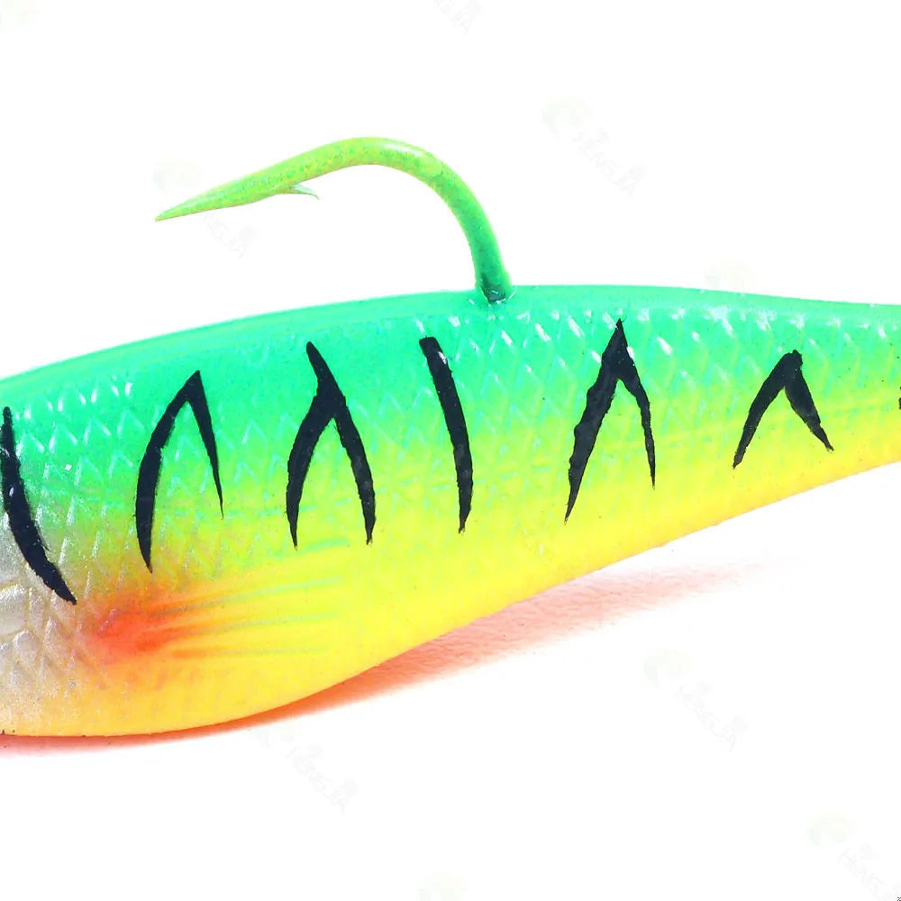Sea Fishing Jigs Head Silicone Soft Bait 8cm-10g T tail Wobbler Fishing Lure Artificial Rubber Bait Swimbait Fishing Tackle