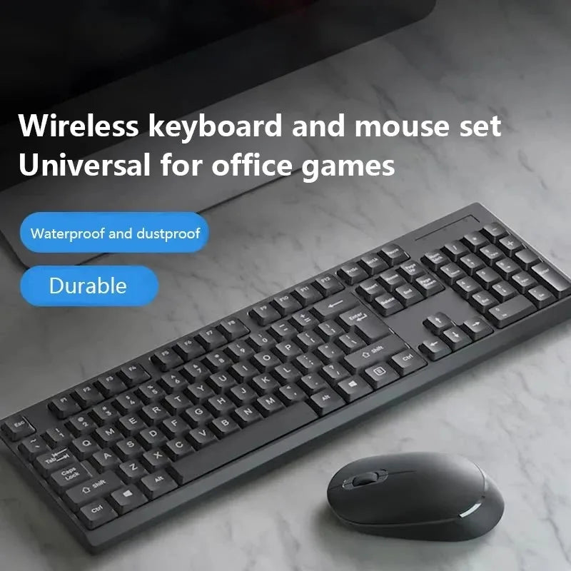 Juego de teclado y ratón inalámbricos de 104 teclas, 2,4 G, miniteclado para juegos, kit de teclado y ratón, teclado silencioso para ordenador portátil, tableta, accesorios para PC