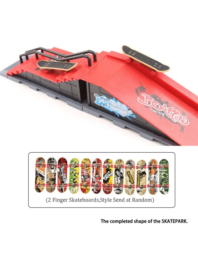 2 set Finger Skateparks Ramp Track Stairs Tech Deck Venue Combination Fingertip Game Finger Skateboards Digital Decks