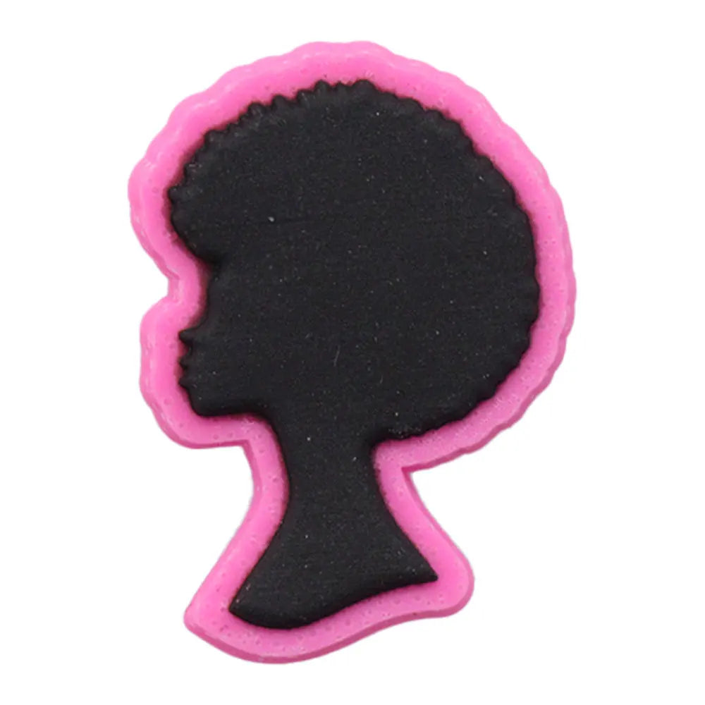 1 pieza de PVC negro para niña, sé amiga, mamá, vida, arcoíris, dijes para adultos, hebilla, zuecos, mezcla de decoraciones para zapatos, se adapta a la mochila
