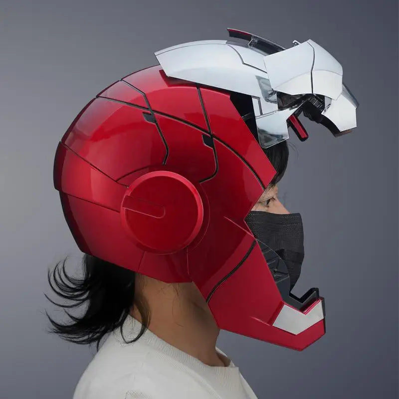 2024 New 1:1 Marvel Iron Man Mk5 Electric Helmet Multi-piece Opening And Closing Helmet Voice Control Eyes Model Adult Toy Gifts