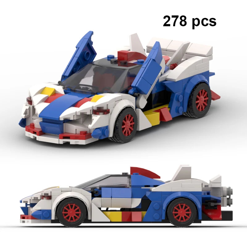 Technical Car City Speed Champion Sports MOC Ideas Creative Racing Car Building Blocks Garage Carro Rennau Voiture Vehicle Toys