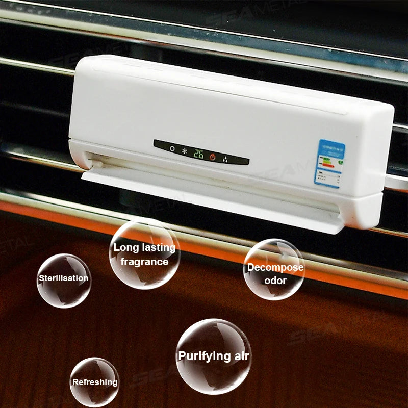 SEAMETAL Car Perfume Diffuser Solar Mini Air Conditioner Decorative Air Freshener Air Outlet Car Aromatherapy Fragrance Tablet