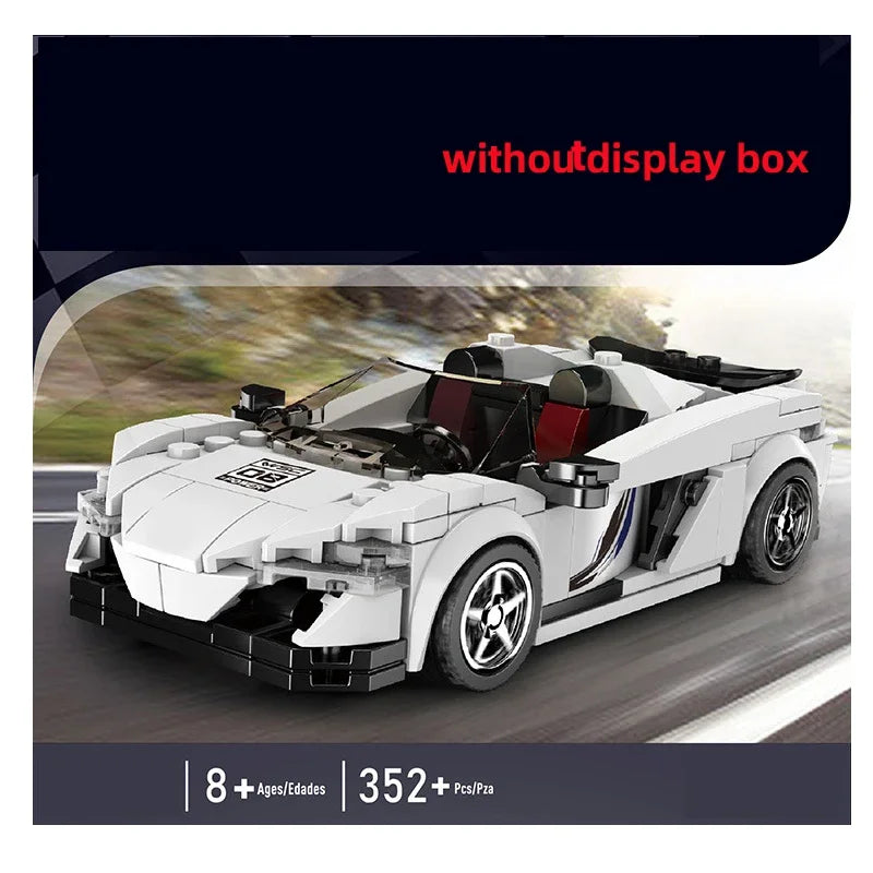 Technical Moc Car City Speed Champion Sports Car Racing Vehicle Building Blocks Brick Educational Construction Toys