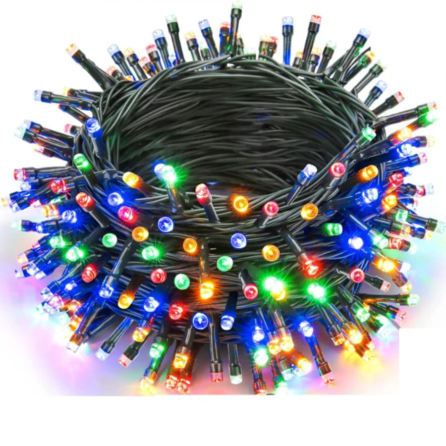 Guirnalda de luces LED de 10 m/20 m para Navidad, para exteriores, para terraza, jardín, fiesta en la calle, hogar, boda, decoración de Año Nuevo
