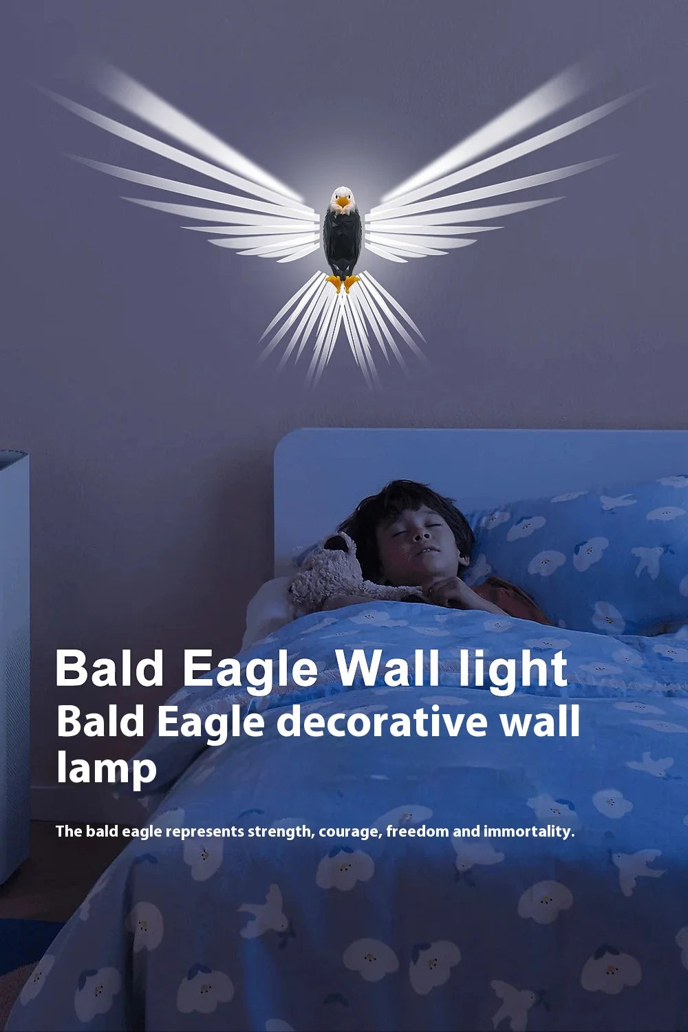 Lámpara de pared navideña con forma de búho y águila, proyector moderno y creativo, luz LED de pared con control remoto y ahorro de energía para Halloween