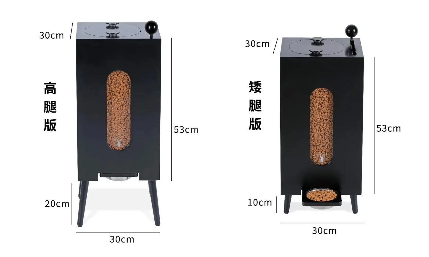 Pet Feeding Bowl 10L Large Capacity Storage And Dispenser Dog Feeder Wooden Cat Food Bowl