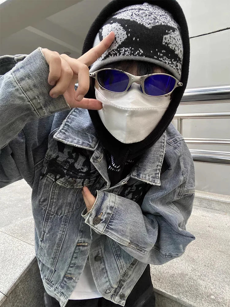 Women Knit Hat Winter Beanie Kpop Y2k Accessories Hip Hop Warm Gothic Graphic Streetwear Spring Vintage Pullover Korean Unisex
