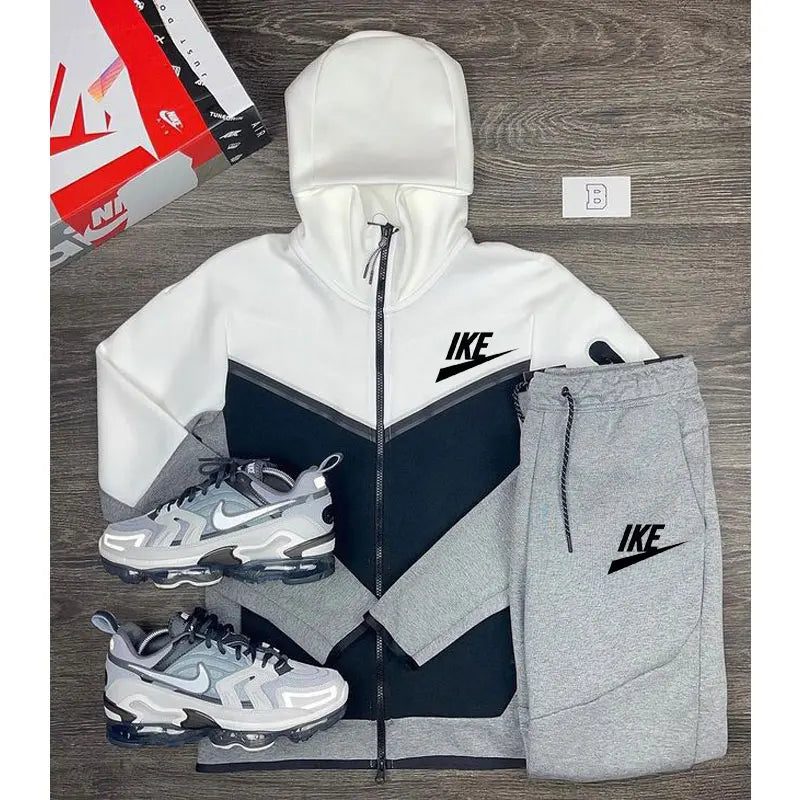 2024 Men's Leisure Sportswear For Men Spring And Autumn New Outdoor Hooded Windbreaker Jacket And Sweatpants Two-piece Set