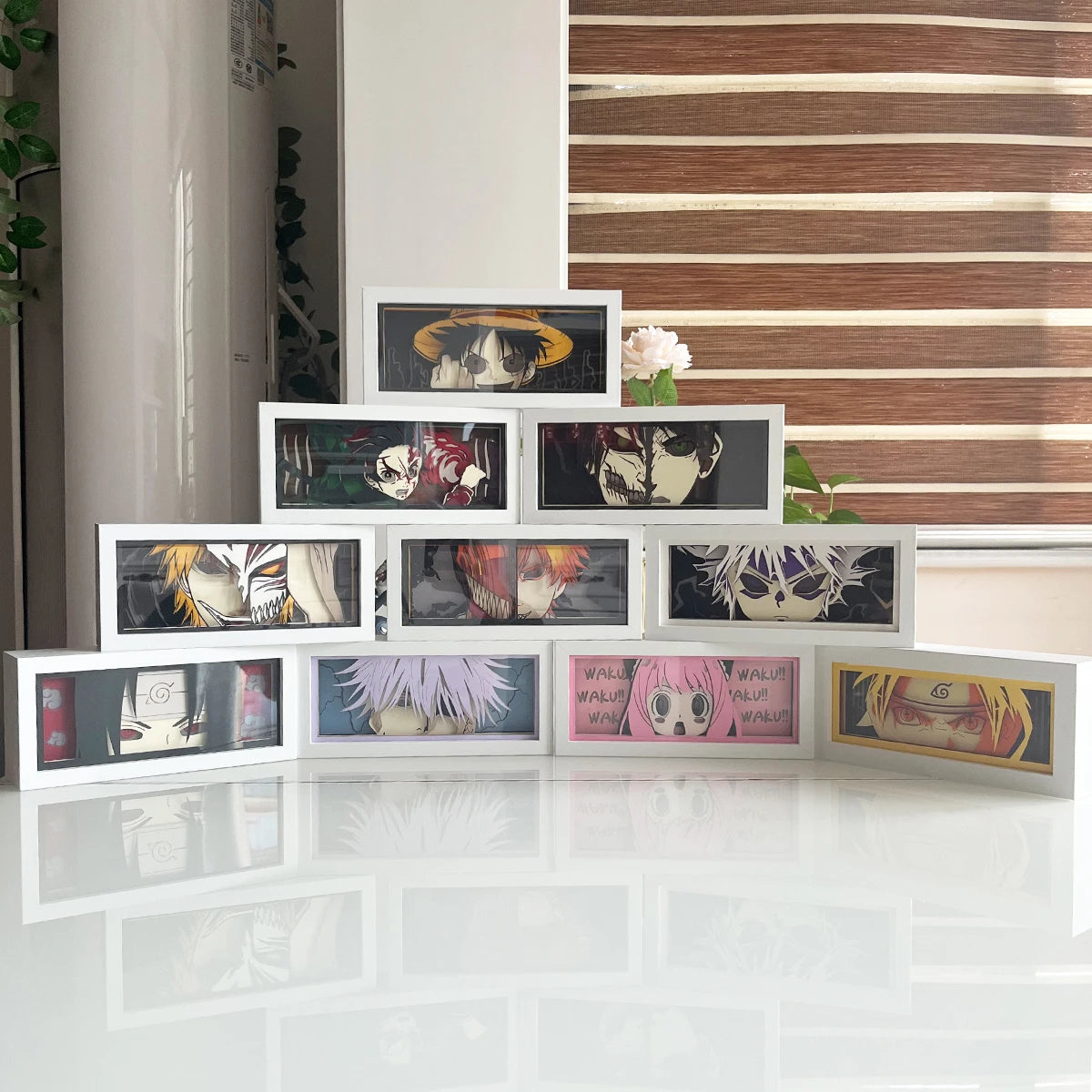 Anime One Piece Paper Cut Shadow Box Light Remote control model multiple colors Gamer Bedroom Decoration party present