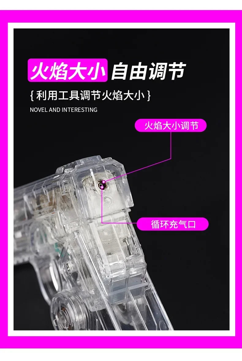 2-in-1 Luminous Fingertip Spinner Folding Lighter Transparent Rotating Decompression Windproof Lighter Men's Gifts