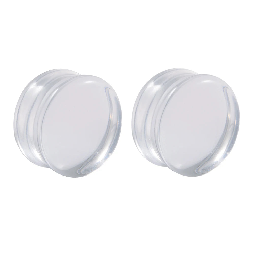 3 Pairs Acrylic Ear Gauge Black&White&Clear Double Flared Saddle Ear Plugs Ear Stretchers Tunnels Expanders Body Jewelry