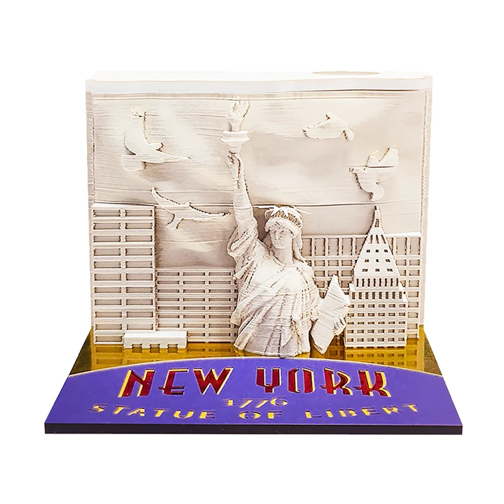 Omoshiroi Block 3D Notepad 2024 Calendar 3D Sakura Tree House Memo Pad Cute Block Notes 3D Sticky Notes Christmas New Years Gift