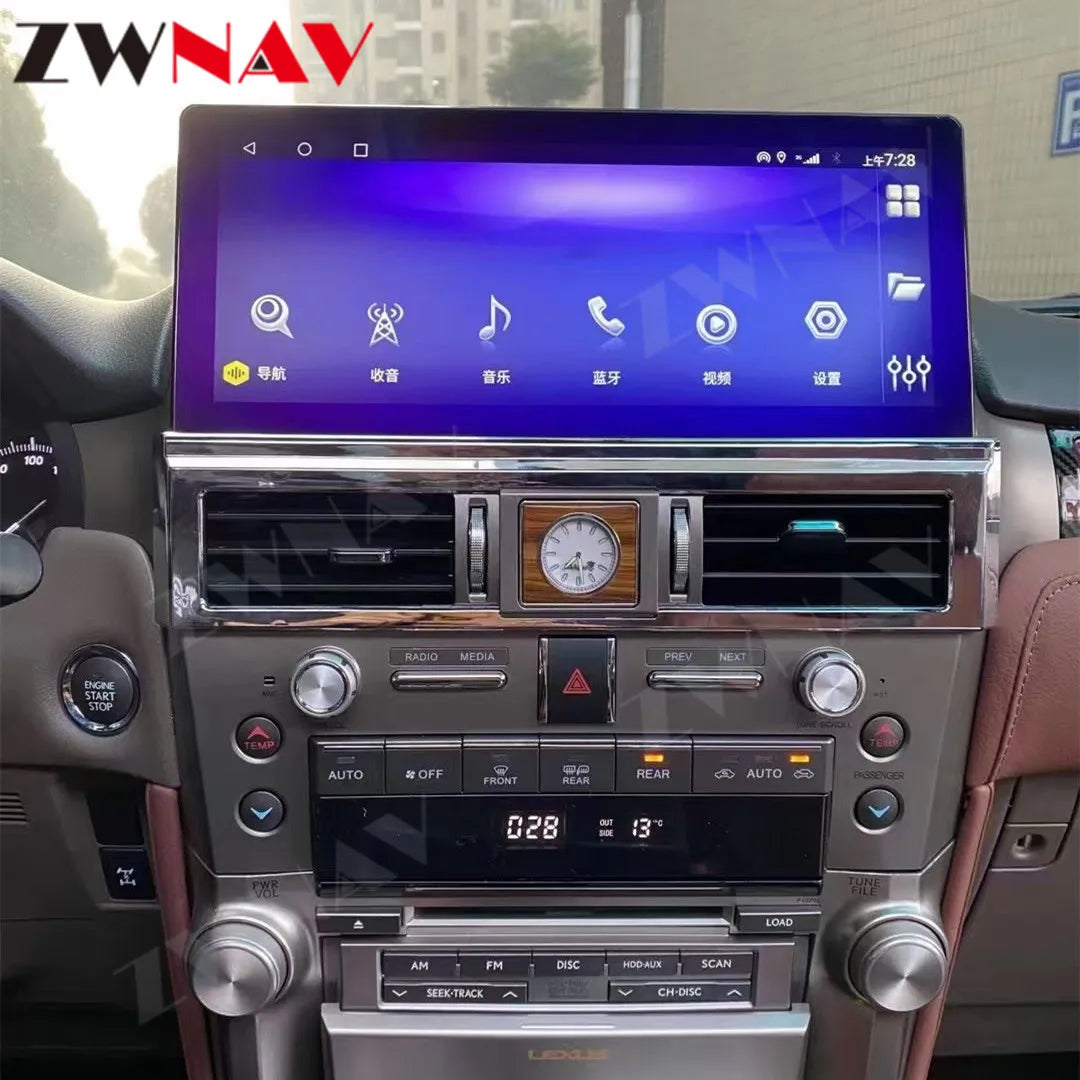 Radio para coche Android con pantalla IPS HD de 12,3" para Lexus GX460 GX400 2010-2020, reproductor multimedia, autorradio, navegación GPS, unidad principal 2 Din