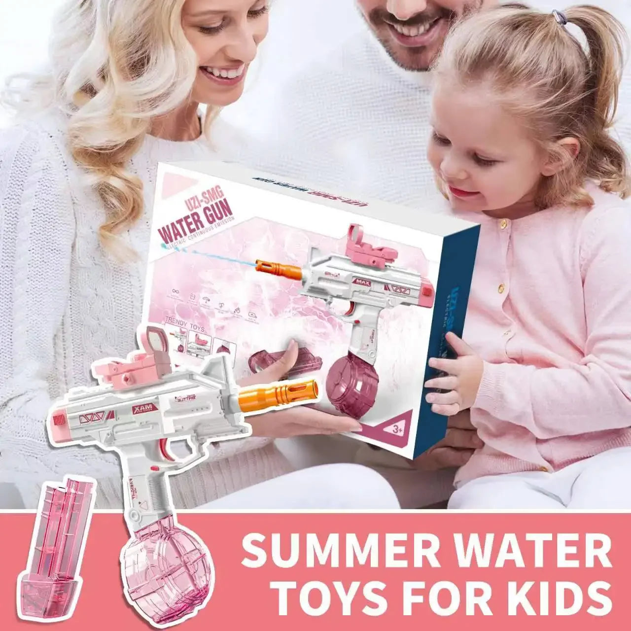 Water Gun Electric Pistol Shooting Toy Gun Full Automatic Summer Pool Beach Toy For Kids Children Boys Girls Adult