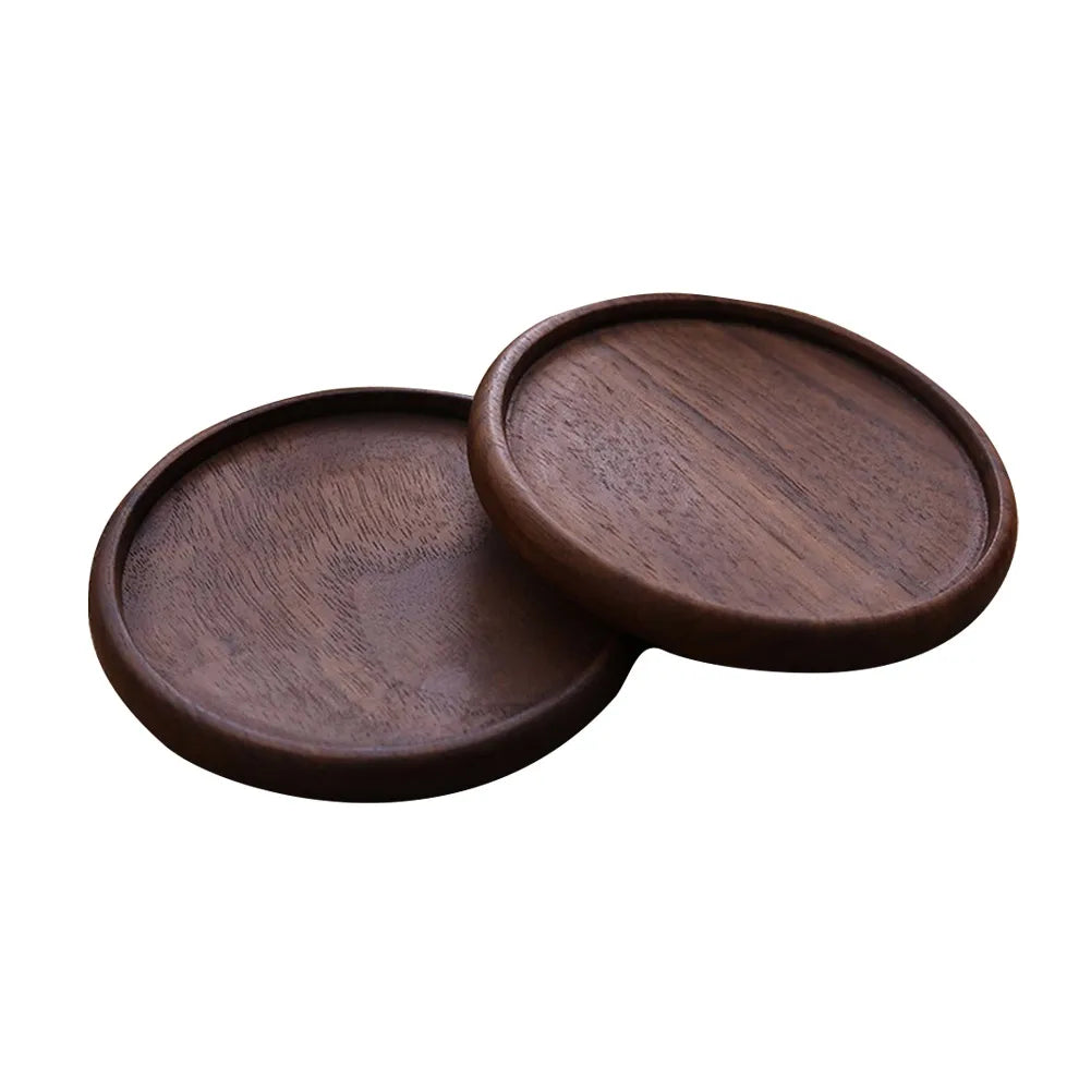 Posavasos de madera para tazas de té y café, duradero, resistente al calor, redondo, tapete para tetera, vajilla aislante, soporte para tazas
