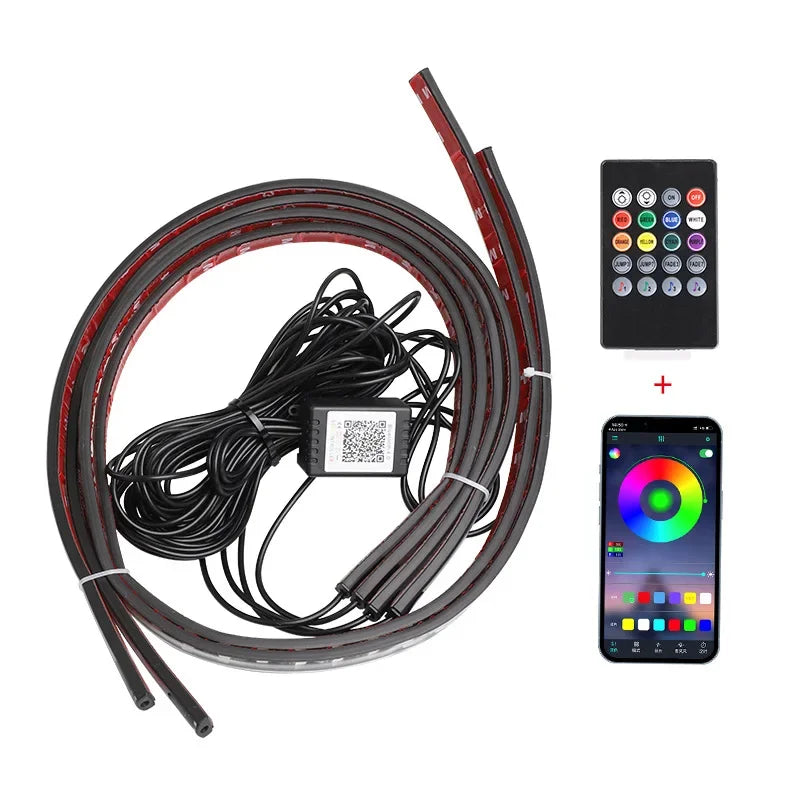 Attractive Car Atmosphere Lights, Colorful Chassis Light, LED Lights Strip Modified, Bluetooth APP Decorative Light Strip