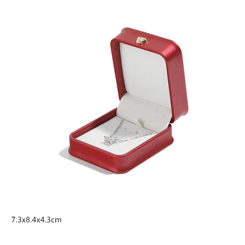 1 organizador de joyas de cuero, caja para anillos de boda, colgante, pulsera, collar, estuche de almacenamiento, embalaje de regalo, caja de exhibición al por mayor