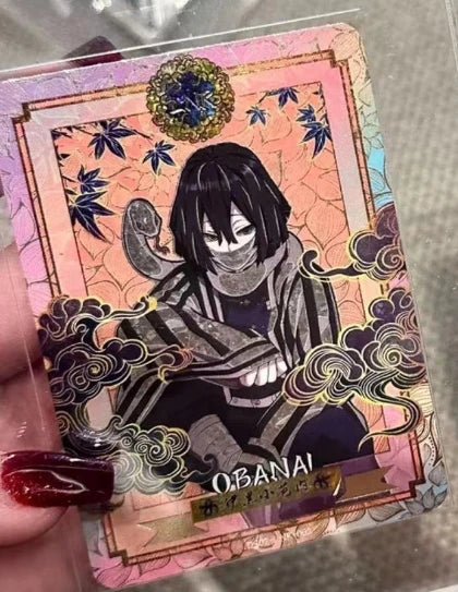 Anime Demon Slayer Kamado Tanjirou Kochou Shinobu Iguro Obanai Kanroji Mitsuri Rare Collectible Cards Birthday Gifts Kid Toys
