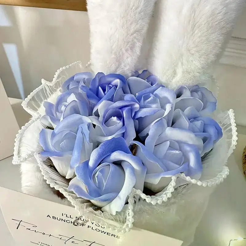 Rabbit Soap Flower Bouquet Valentine's Day Gifts Artificial Flower Bouquet for Party Supplies Bouqet Flowers Home Decoration