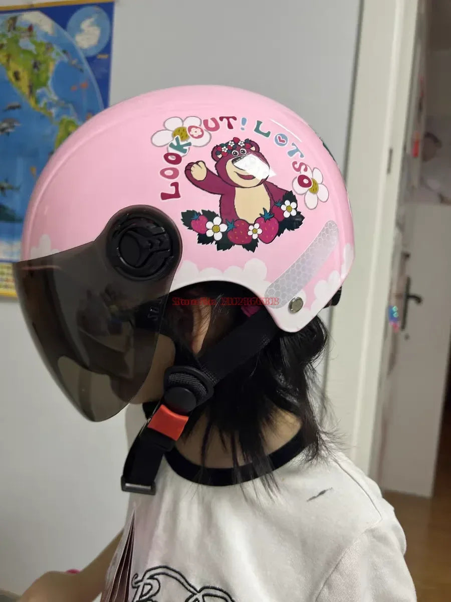 Summer Disney Donald Duck Motorcycle Super Light Open Face Helmet For Children Adult Helmet Safety Protective Helmet Gift Toy