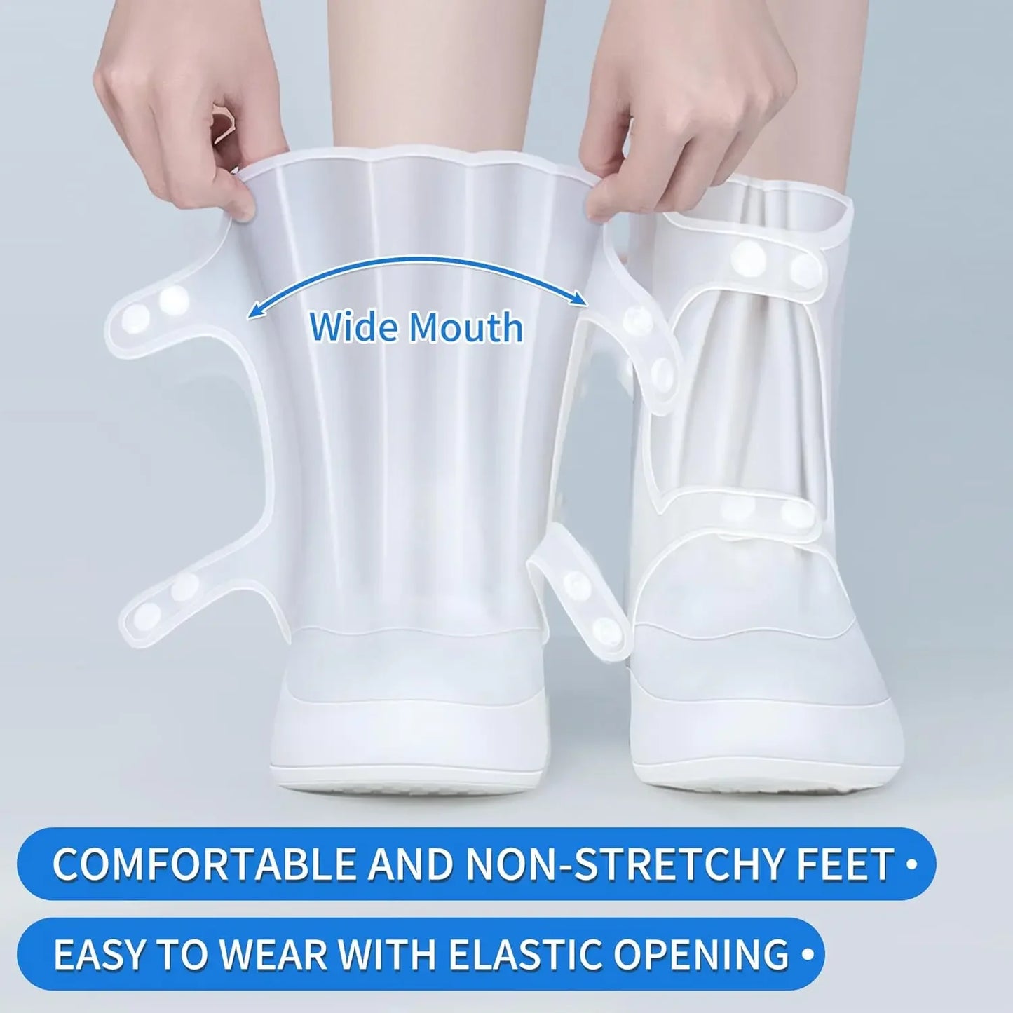 1 funda impermeable de silicona para zapatos, botas de lluvia de caña alta, protector antideslizante para zapatos, calzado grueso reutilizable para exteriores