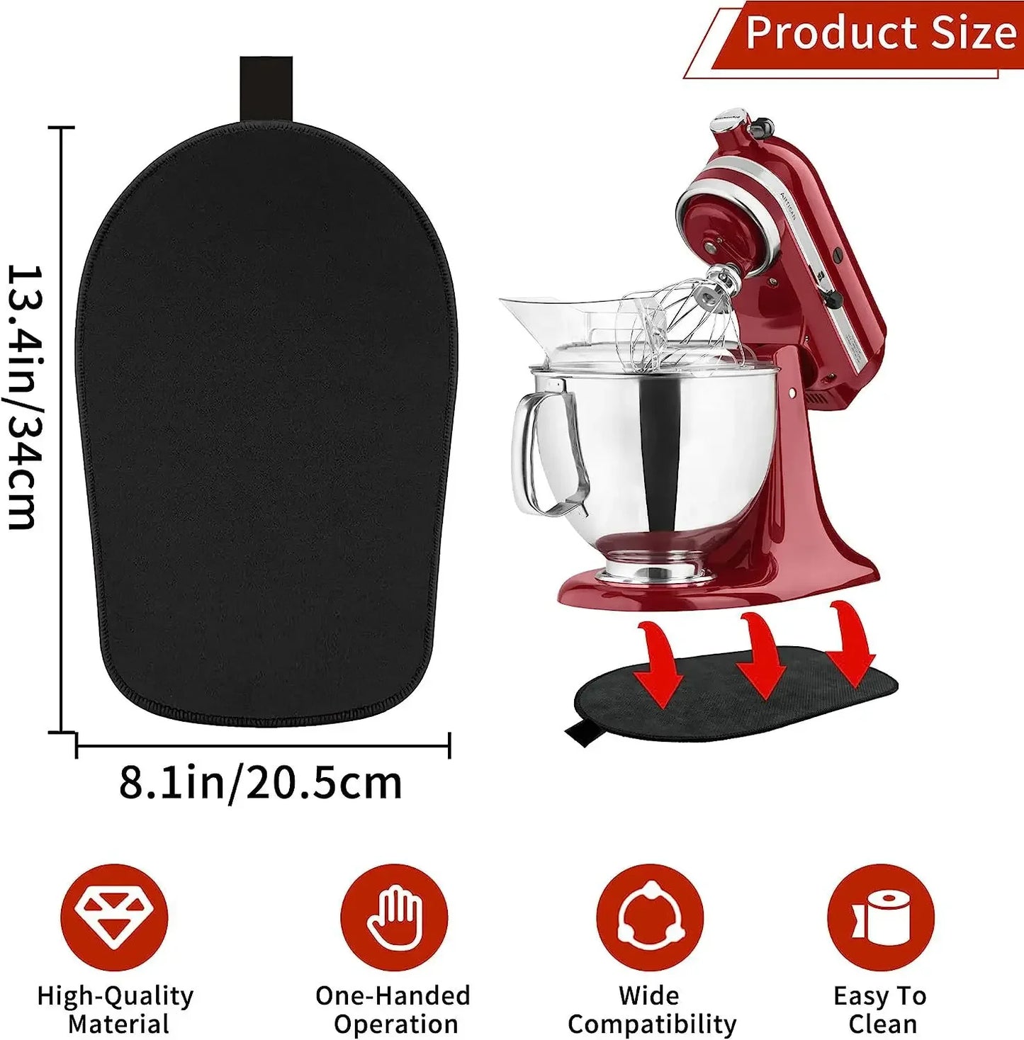 1 almohadilla deslizante para batidora vertical KitchenAid para pequeños electrodomésticos, almohadilla antideslizante para máquina de chef, almohadilla móvil