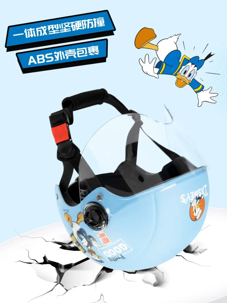 Summer Disney Donald Duck Motorcycle Super Light Open Face Helmet For Children Adult Helmet Safety Protective Helmet Gift Toy