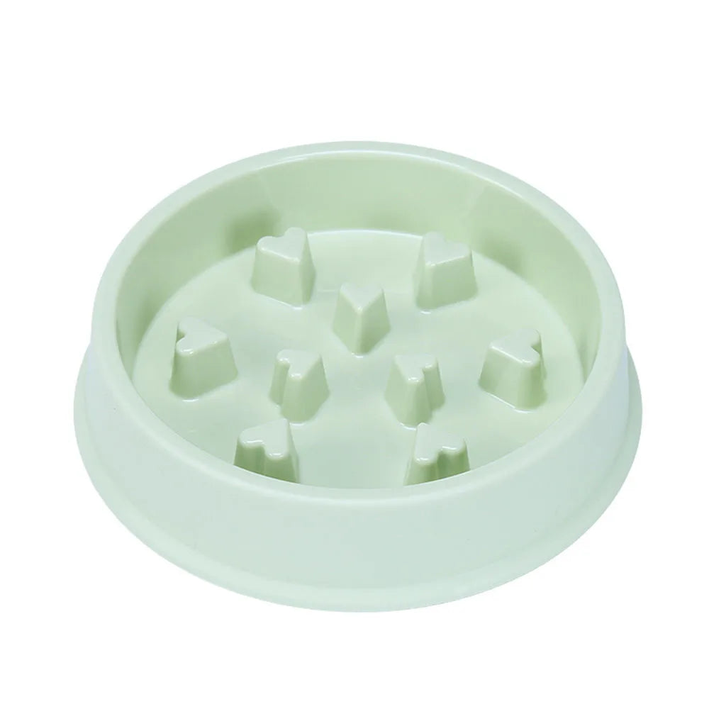 Pet Dog Bowl Slow Food Feeder Non-slip Anti Choking Cat Thickened Plastic Plate Bowls Healthy Anxiety Relief Dish Pet Supply