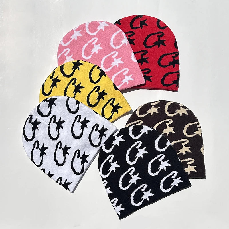 1 gorro de punto para mujer, gorro de punto para hombre, gorro unisex de punto moderno sin ala, para actividades al aire libre, estilo Y2k, hip hop, gótico, ciclismo