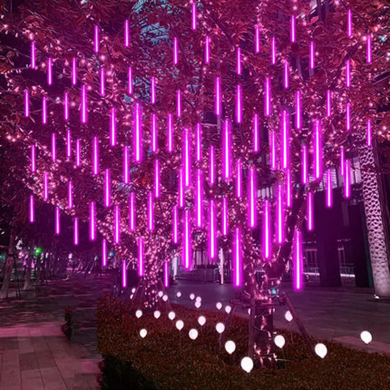 30/50cm Holiday Meteor Shower LED String Lights Christmas Falling Rain Lights Snow Falling Icicle Cascading Light Waterproof New