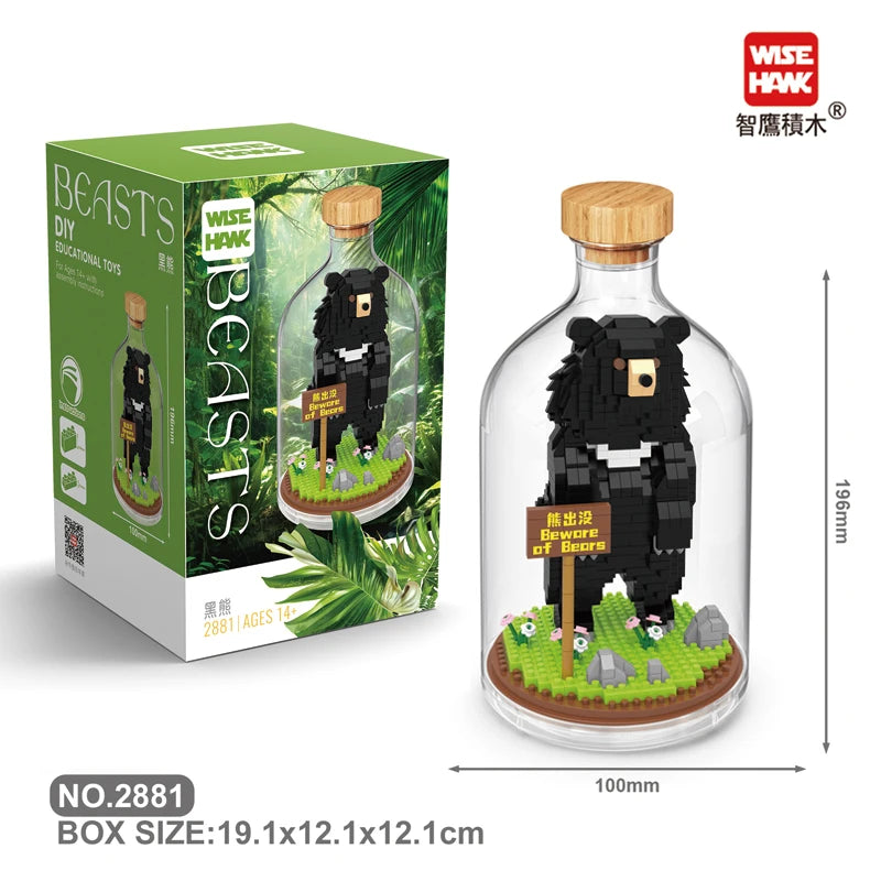 Toys Building Blocks Assembly Tiger Lion Bear Peacock Koala Animal 3D Model Educational Games for Children Kids Gifts