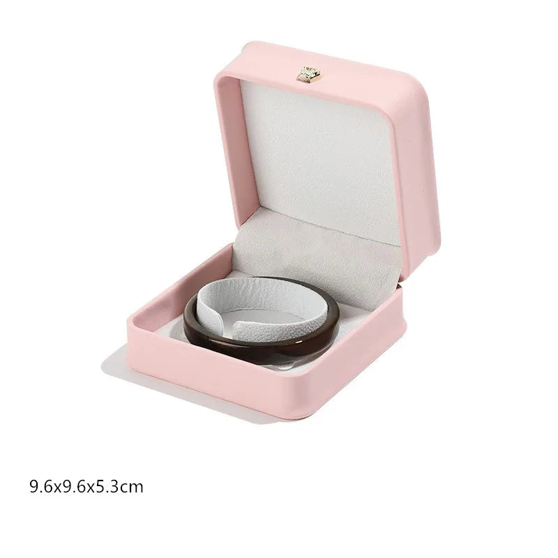 1 organizador de joyas de cuero, caja para anillos de boda, colgante, pulsera, collar, estuche de almacenamiento, embalaje de regalo, caja de exhibición al por mayor