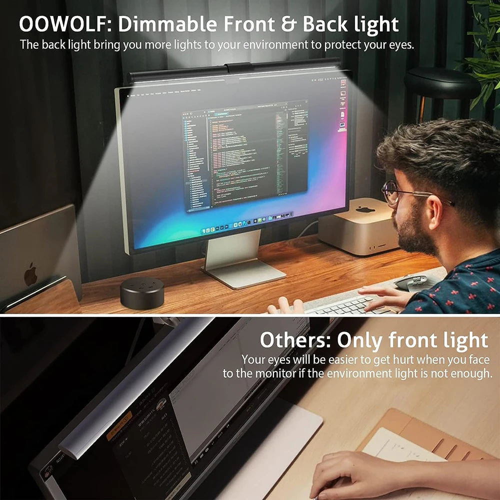 Barre lumineuse à LED RVB Wiscolor, gradation continue, éclairage de soin des yeux, atmosphère de jeu, lampe de bureau, écran d'ordinateur, lumière suspendue