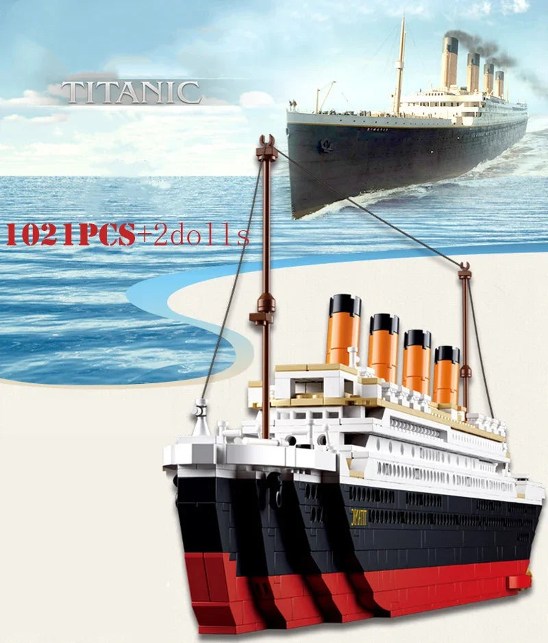 RMS Titanic Cruise Boat Ship Building Blocks Sets,10294 Compatible Bricks City Model Building Kits 3D Hobbies For Children Toys