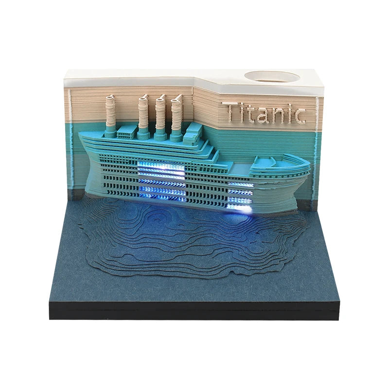 3D Omoshiroi Block Memo Pad Notepads Magical Calendar Magic Castle Sakura Tree Sticky Note Luxury Novelty Gift Items