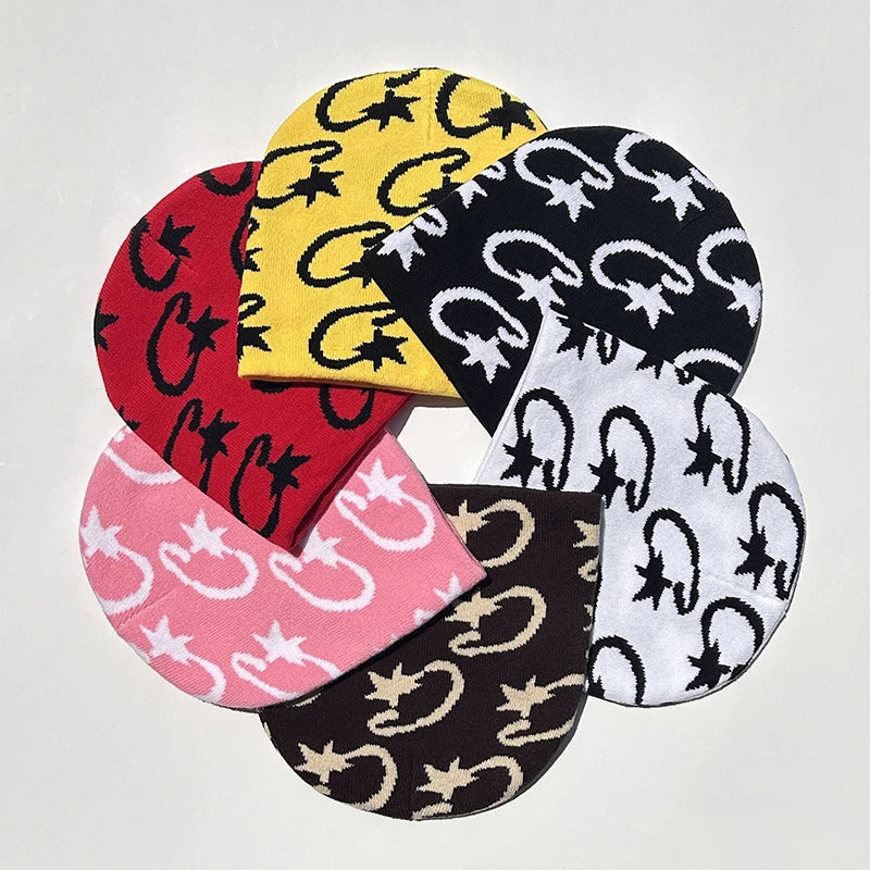 1 gorro de punto para mujer, gorro de punto para hombre, gorro unisex de punto moderno sin ala, para actividades al aire libre, estilo Y2k, hip hop, gótico, ciclismo