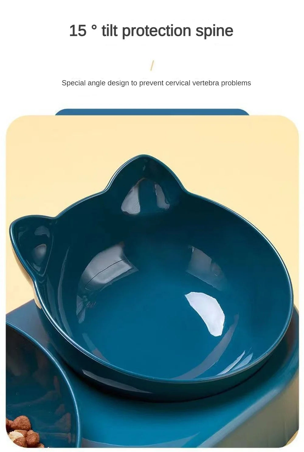 Triple Cat Bowls Pet Feeder, 2-in-1 Double Bowls With Automatic Drinking Bottle, Tilted And Rotatable Design For Cats And Dogs