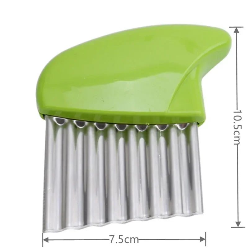 1 pieza de acero inoxidable de mano para cortar patatas fritas, cuchillo para maza, cortador de verduras multifuncional, herramientas de cocina